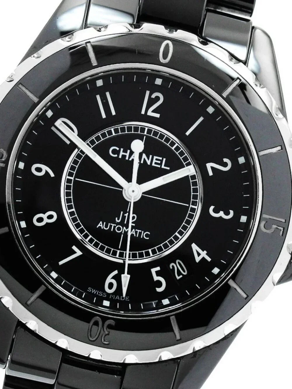 CHANEL J12 H0685 Black Ceramic 38MM Date Black Dial Automatic Men's Watch_967681